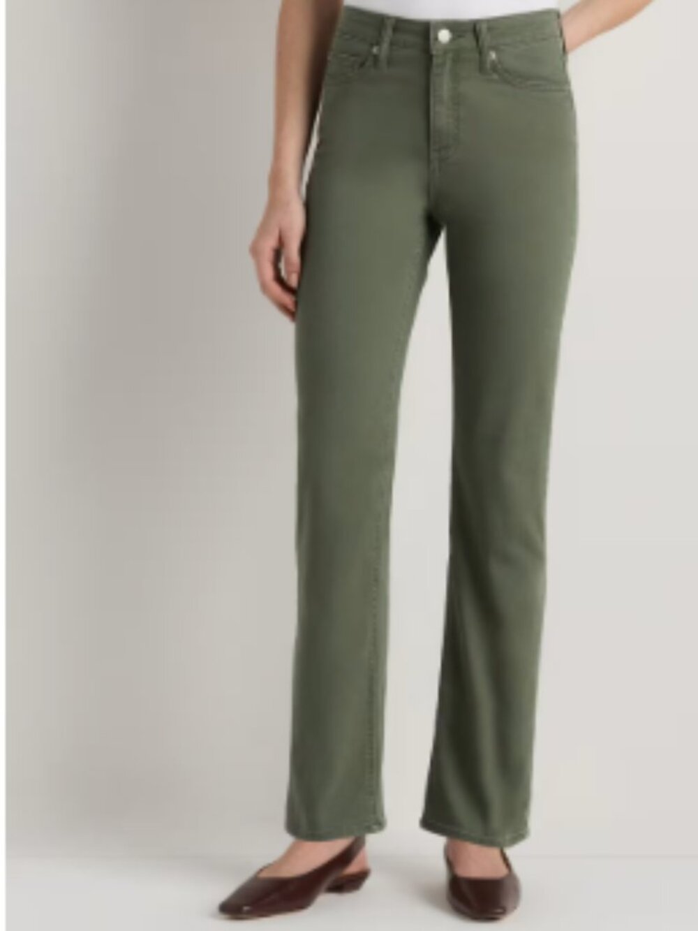 NWT Quince High Rise Straight Leg Jeans | Loden Green | Size 30 Long
